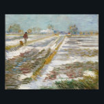 Landscape with Snow, Vincent van Gogh Poster<br><div class="desc">Vincent Willem van Gogh (30 March 1853 – 29 July 1890) was a Dutch Post-Impressionist artist. Some of his paintings are now among the world's best known, most popular and expensive works of art. Oil on canvas, 38 x 46 cm. New York, Solomon R. Guggenheim Museum, Justin K. Thannhauser Collection....</div>