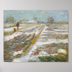Landscape with Snow, Vincent van Gogh Poster