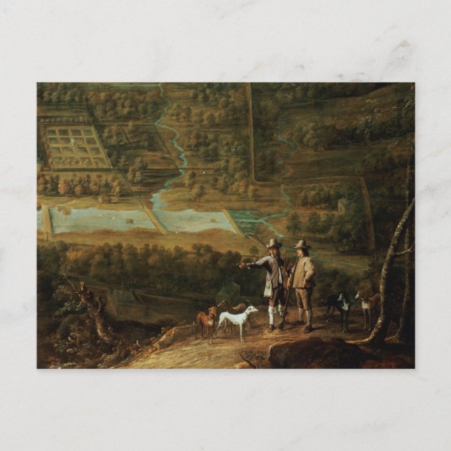 Landscape with sportsmen postcard (Front)