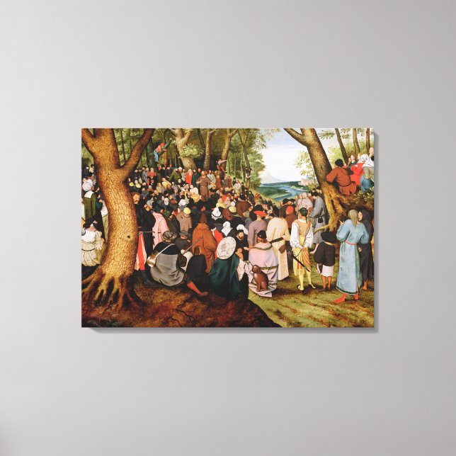 Landscape with St. John the Baptist Preaching Canvas Print (Front)