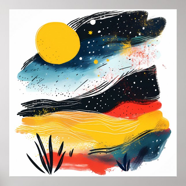 Landscape with Sun and Ni Poster (Front)