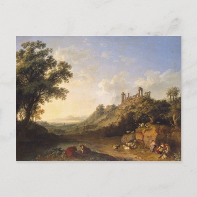 Landscape With Temple Ruins On Sicily (Valley Of T Postcard (Front)