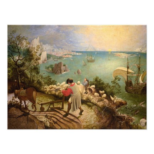 Landscape with the Fall of Icarus by P Bruegel Photo Print