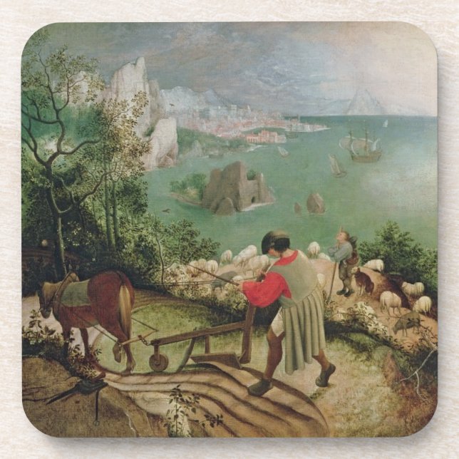 Landscape with the Fall of Icarus, c.1555 Beverage Coaster (Front)