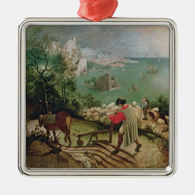 Landscape with the Fall of Icarus, c.1555 Metal Ornament (Front)