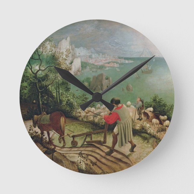 Landscape with the Fall of Icarus, c.1555 Round Clock (Front)