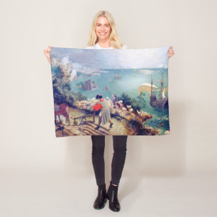 Landscape with the Fall of Icarus, Pieter Bruegel Fleece Blanket