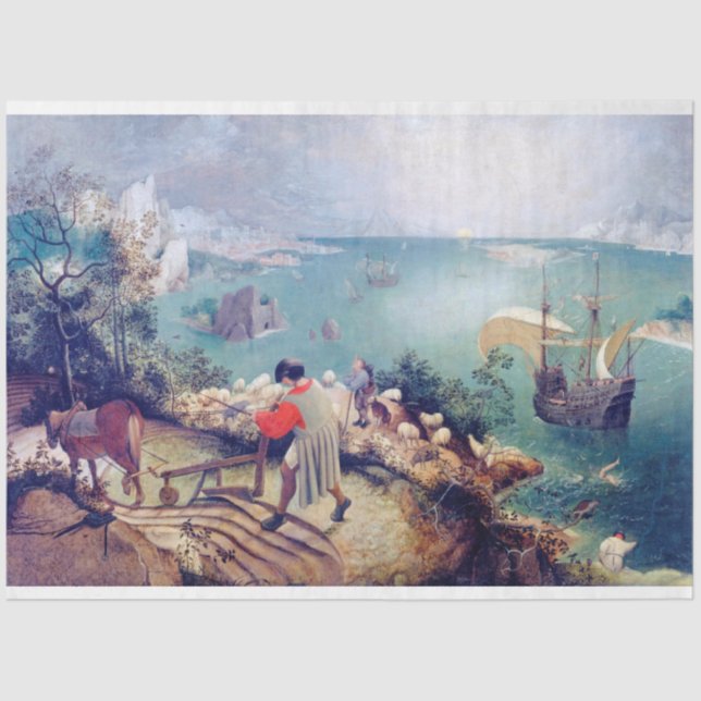 Landscape with the Fall of Icarus, Pieter Bruegel Tissue Paper (Front)