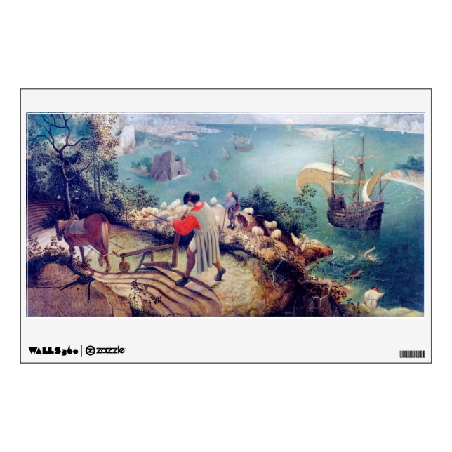 Landscape with the Fall of Icarus, Pieter Bruegel Wall Decal (Front)