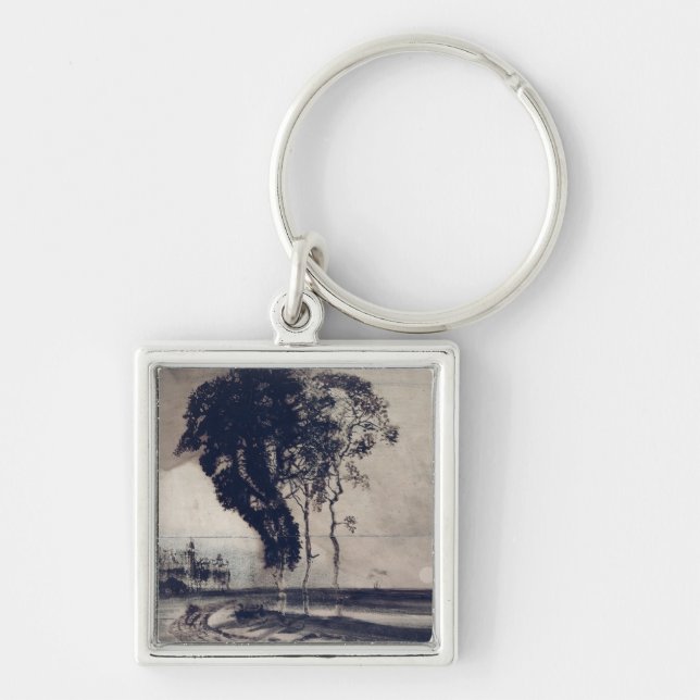 Landscape with Three Trees, 1850 Keychain (Front)