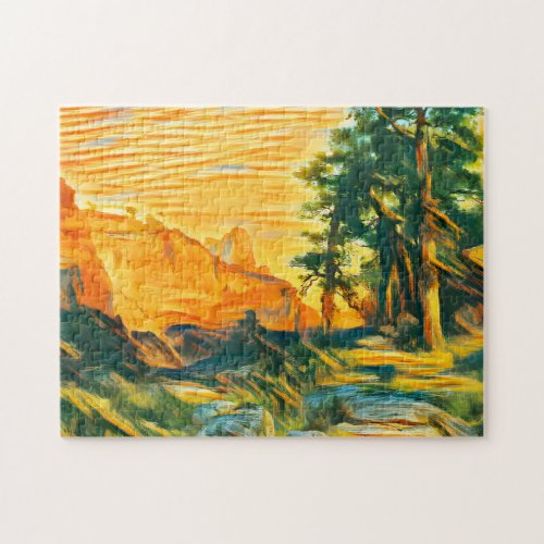Landscape with trees and rocks Arizona  Jigsaw Puzzle