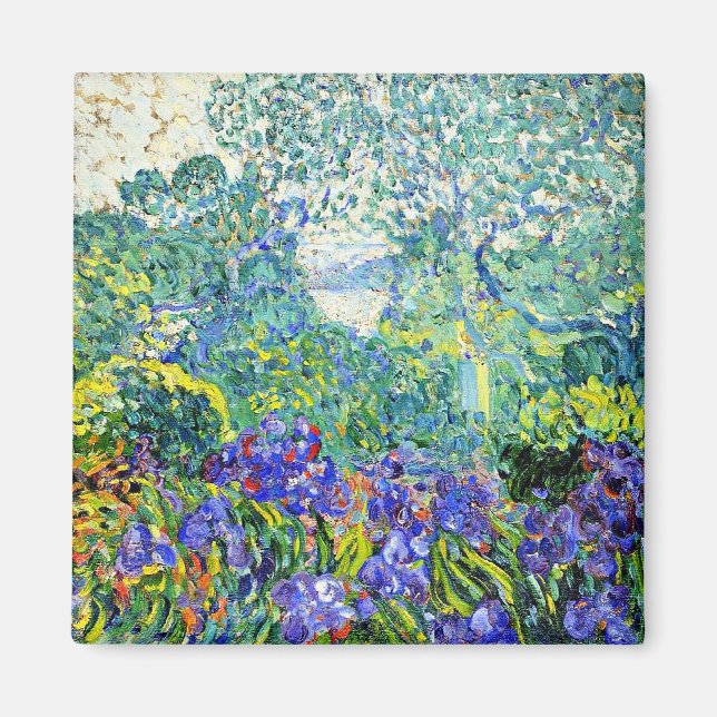 Landscape with Violet Irises Magnet (Front)