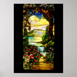 Landscape with Waterfall,Tiffany 1920 Poster