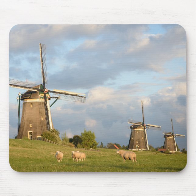 Landscape with windmills and sheep mouse pad (Front)