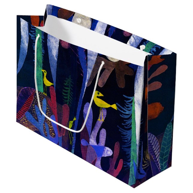 Landscape with Yellow Birds, Paul Klee Large Gift Bag (Front Angled)