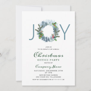 Landscape Wreath Christmas Corporate Holiday Party Invitation