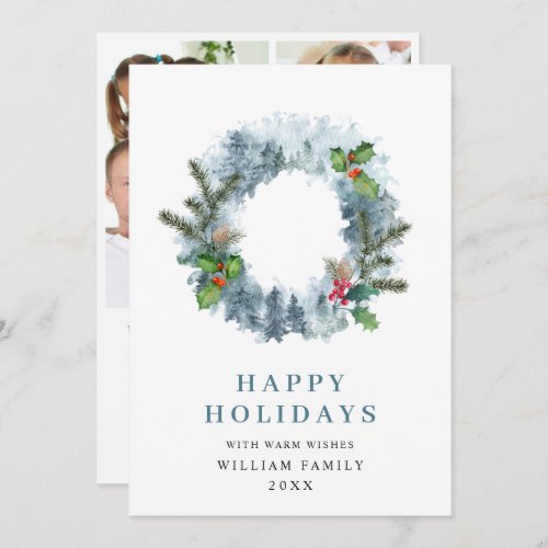 Landscape Wreath Christmas Holiday Greeting Photo