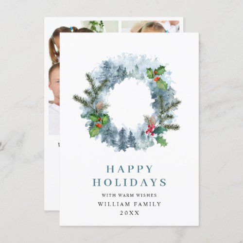 Landscape Wreath Christmas Holiday Greeting Photo