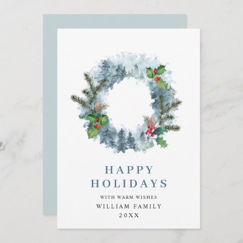 Landscape Wreath Holiday Christmas Party Greeting