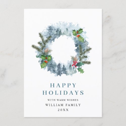 Landscape Wreath Holiday Christmas Party Greeting