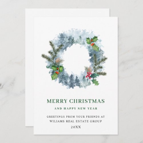 Landscape Wreath Holiday Corporate Greeting