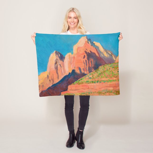 Landscape, Zion National Park by Maynard Dixon Fleece Blanket (In Situ)
