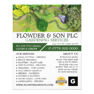 Landscaped Gardening Service, Horticulturist Flyer