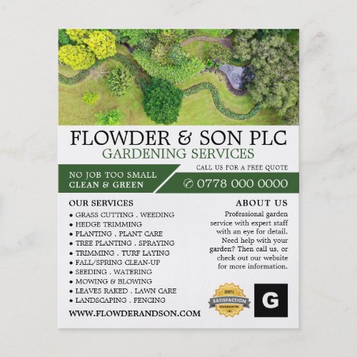Landscaped Gardening Service Horticulturist Flyer