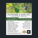 Landscaped Gardening Service, Horticulturist Flyer<br><div class="desc">Landscaped Gardening Service,  Horticulturist Advertising Flyer by The Business Card Store.</div>