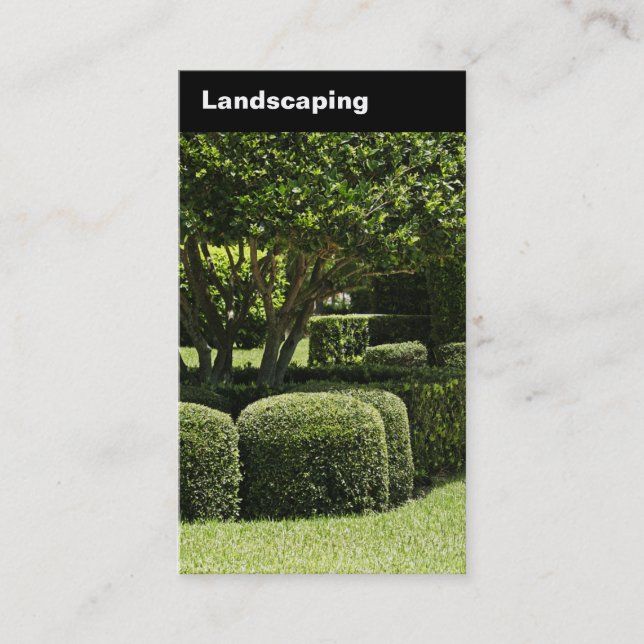 Landscaped Shrubs Vertical Business Card (Front)