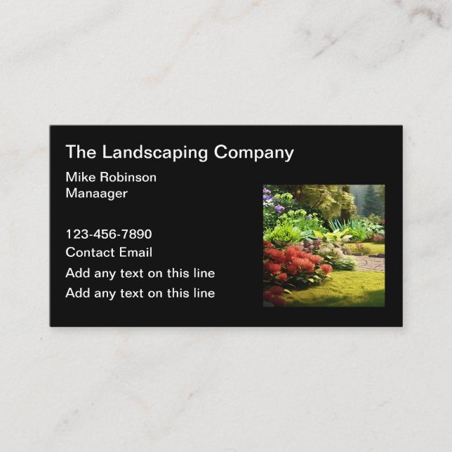 Landscaper And Landscaping Business Cards (Front)