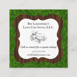 Landscaper and Lawn Care Riding Mower Square Business Card