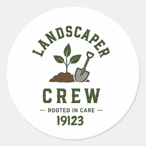  Landscaper Crew Vintage Lawn Care  Classic Round Sticker