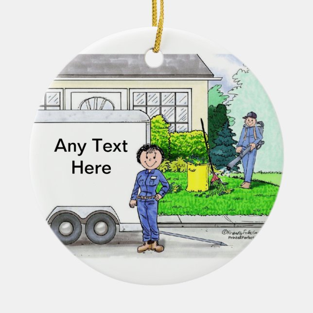 Landscaper - Female Ceramic Ornament (Front)