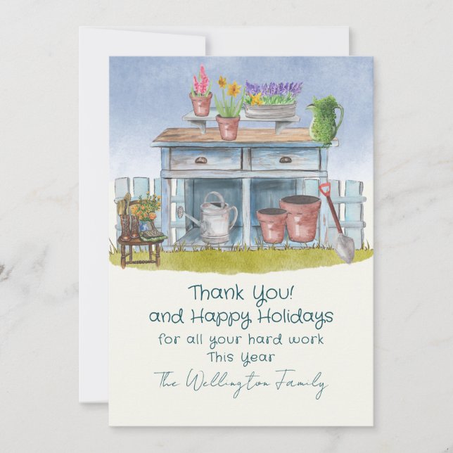 Landscaper Gardener Thank You Card (Front)