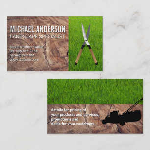 Landscaper   Grass   Wood   Shears Business Card