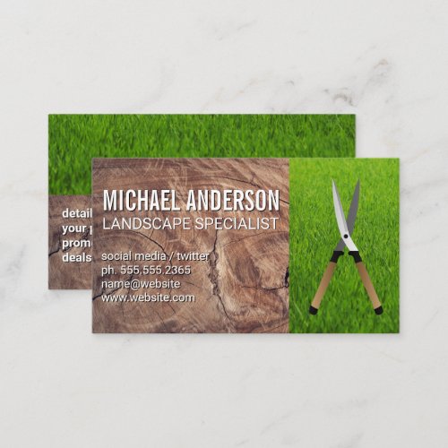 Landscaper  Grass  Wood  Shears Business Card