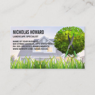 Landscaper Lawn Care Topiary Business Card
