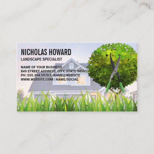 Landscaper  Lawn Care  Topiary Business Card