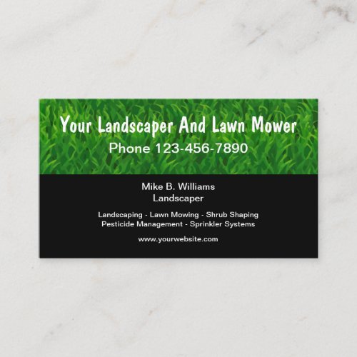 Landscaper Lawn Mowing Sprinklers Business Card