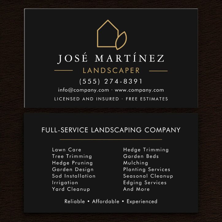 Landscaper Lawn Services Professional Business Card