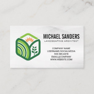 Landscaper Logo   Gardening Illustrations Business Card