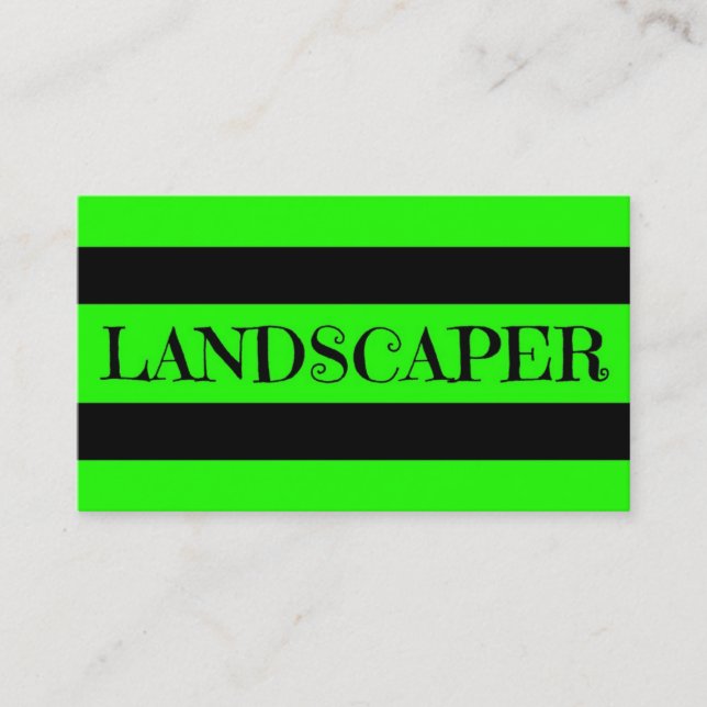 Landscaper Neon Green Business Card (Front)