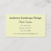 Landscaper or Landscaping Design Business Card (Back)