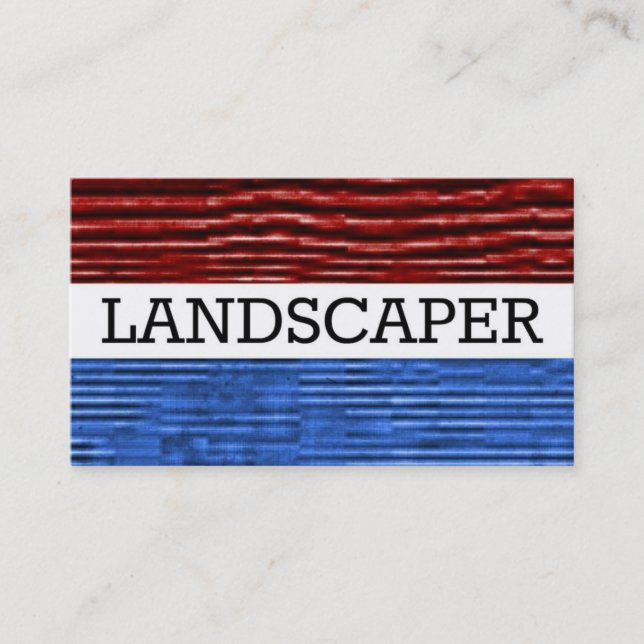 Landscaper Patriotic Business Card (Front)