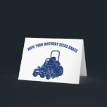 Landscapers Funny Lawn Mower Birthday Card<br><div class="desc">This funny birthday card is perfect for landscapers or anyone who is obsessed with having the perfect lawn. It features an illustration of a commercial ride-on lawnmower in navy blue. You can personalize or customize this greeting card with your own message inside and out or leave it as is with...</div>