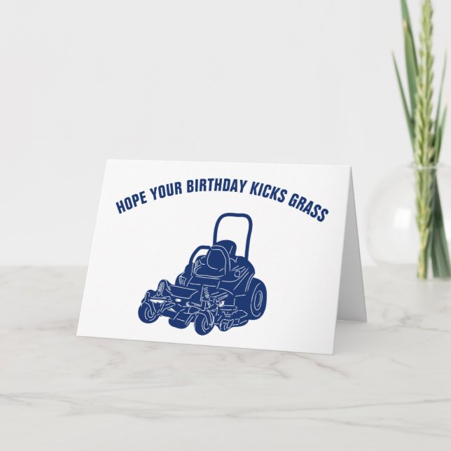 Landscapers Funny Lawn Mower Birthday Card (Front)