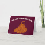 Landscapers Funny Lawn Mower Birthday Card<br><div class="desc">This funny birthday card is perfect for landscapers or anyone who is obsessed with having the perfect lawn. It features an illustration of a commercial ride-on lawnmower in orange against a maroon colored background. You can personalize or customize this greeting card with your own message inside and out or leave...</div>