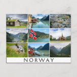 Landscapes and the text: 'Norway' in collage Postcard