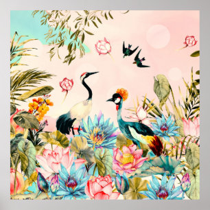 Landscapes of birds in paradise poster